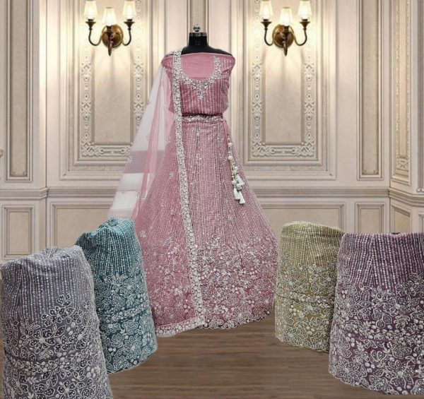 Purnima Sarees Embroidered Bridal Lehenga Set with Dupatta