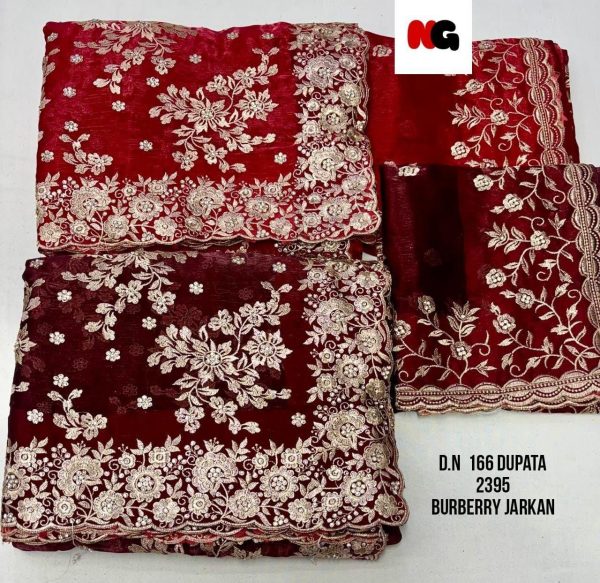 Purnima Sarees Burberry Jarkan Velvet Dupatta Set