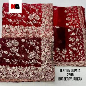 Purnima Sarees Burberry Jarkan Velvet Dupatta Set – D.N 165