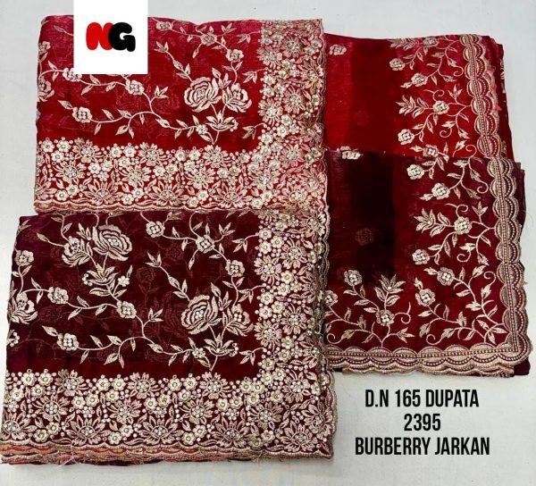Purnima Sarees Burberry Jarkan Velvet Dupatta Set – D.N 165