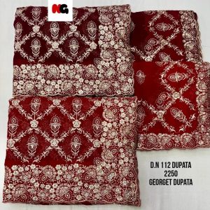 Purnima Sarees Embroidered Georgette Dupatta Set – D.N 112