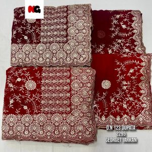 Purnima Sarees Georgette Jarkan Embroidered Dupatta Set – D.N 123