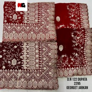 Purnima Sarees Georgette Jarkan Embroidered Dupatta Set – D.N 122