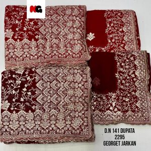 Purnima Sarees Georgette Jarkan Heavy Embroidered Dupatta Set – D.N 141