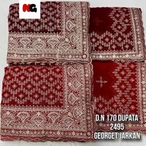 Purnima Sarees Georgette Jarkan Diamond Pattern Dupatta Set – D.N 170