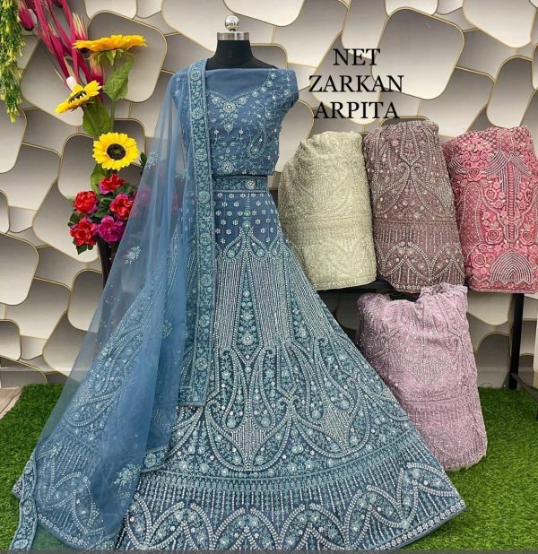 Purnima Sarees Designer Net Zarkan Lehenga Set – Arpita Collection