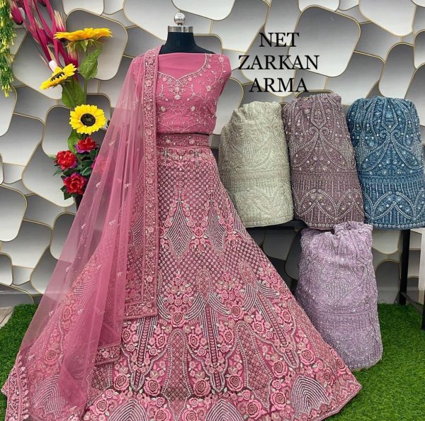 Purnima Sarees Net Zarkan Arma Bridal Lehenga Set