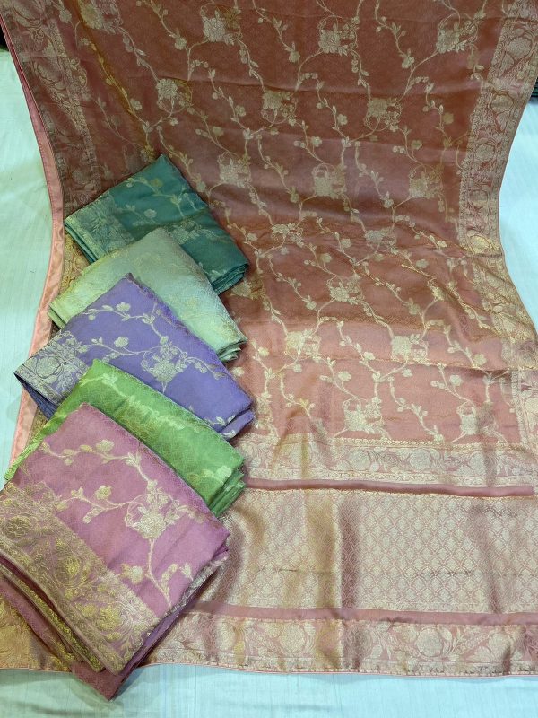 Purnima Sarees Banarasi Soft Silk Saree – Floral Zari Weave